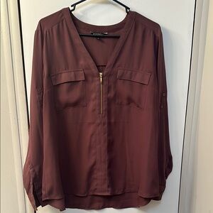 Express Women's Burgundy Blouse
